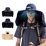 [Ｒａｙｚｏｎｉｃ] ソーラーファン付き帽子 日除けカバー付き 扇風機付き帽子 USB充電対応 3段階風量調節 通気メッシュ構造 接触冷感 撥水速乾素材 サイズ調整ストラップ付き アウトドア用ハット 55～60cm対応 登山 釣り 散歩 夏用 熱中症対策 (ベージュ)