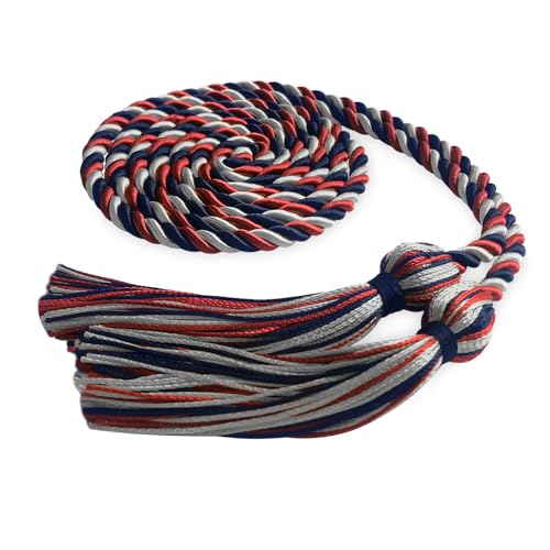 Image of Endea Graduation Single Honor Cord Three-Color (Navy Blue /Red /Silver)