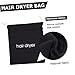 Outanaya Hair Dryer Travel Bag Portable Dustproof Storage Pouch for Hair Dryers for Travel and Guest Rooms Capacity Canvas Drawstring Design Elegant Black Embroidered Text