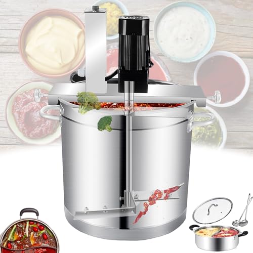 LFHWHKJ Batidora de alimentos automática, batidora eléctrica comercial de acero inoxidable de 200 W, con 4 cuchillas y raspador, ideal for preparar mermeladas, salsas y rellenos.(40L)