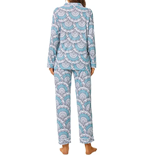 Image of Tugege Pajamas Set Long Sleeve Sleepwear Womens Button Down Nightwear Pj Sets