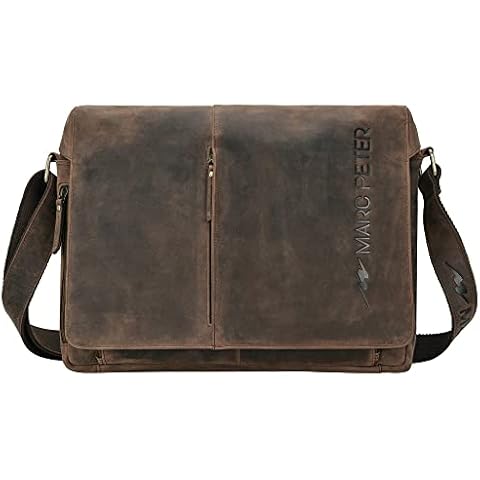 Marc Peter Bergen Leder Umhängetasche 15.6" Marrón Cover