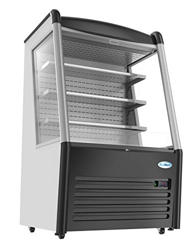 Image of KoolMore 36 in. Open Air Merchandiser Grab and Go Refrigerator with LED Lighting and Night Curtain, ETL Listed for Safety and Sanitation, 13.7 Cu. Ft. in Black (CDAU-13C)