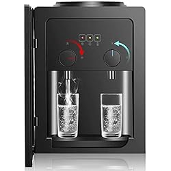 Dispensador Frio Calor De Sobremesa Dispensador de agua eléctrico, 550 W, 220 V, dispensador de agua fría y caliente para escritorio, dispensador de agua con puerta de polvo, compatible con 3,5 L, 5 L, 10 L y 18,9 L cubo de agua