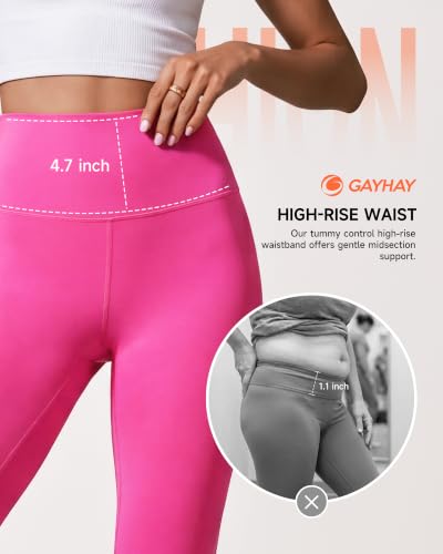 Image of GAYHAY High Waisted Capri Leggings for Women - Soft Slim Yoga Pants for Running Cycling Workout