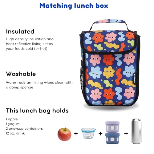 Image of J World Lollipop Kids Rolling Backpack & Lunch Bag Set for Elementary School. Carry-On Suitcase with Wheels, Baby Cloud