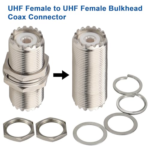 MOOKEERF Adaptador de Conector UHF PL259, Pack de 4 miniatura 4