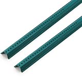 6FT Steel Sign Post, Pack of 2, Heavy Duty 6 Feet Metal U-Channel Single Post with Pre-Drilled Holes, for Gardens, Farms and Traffic Signs, Easy to Install, Green