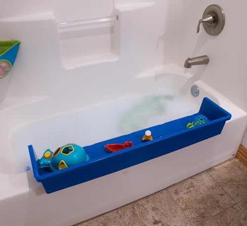 Tub Topper® Bathtub Splash Guard Play Shelf Area -Toy Tray Caddy Holder Storage -Suction Cups Attach to Bath Tub -No Mess Water Spill in Bathroom -Fun for Toddlers Kids Baby