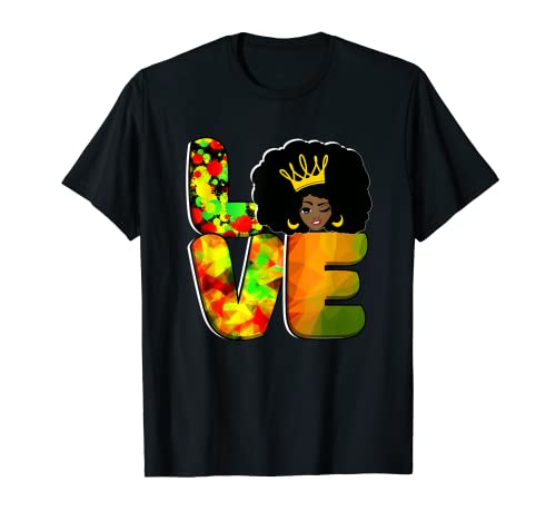 Love History Strong African Girls - Orgullo afro negro Camiseta