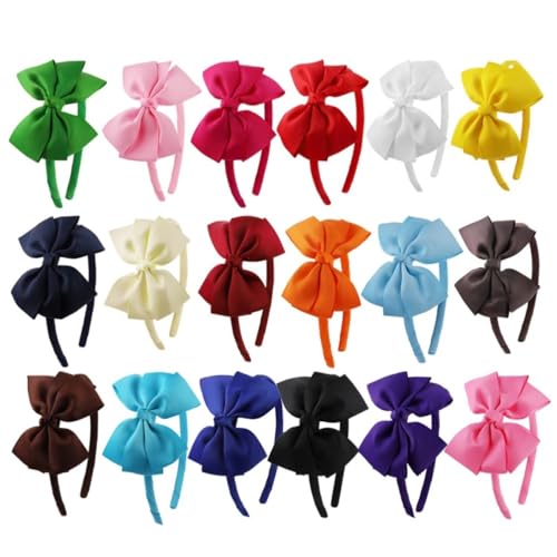 18 Diademas Lazo de Tela en colores variados, accesorios para el pelo de niñas