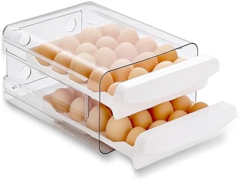 Porta-ovos para Geladeira de 2 Camadas, Recipiente de Armazenamen...