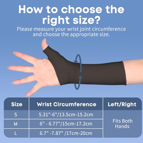 WooTshu Long-Sleeved Breathable Wrist Support Gloves with Silicone Pad – Wrist Braces for Men & Women – Ultimate Support for Joint Strain, Carpal Tunnel, Tendonitis, Arthritis, Sports, Fitness Black M