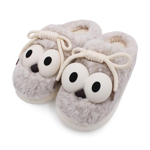 Image of VRITRAZ Unisex Adult Comfort Closed Toe Warm Fur Home Clogs Indoor Slipper for Women