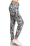 Leggings Depot JGA-R942-M Natural Vines Print Jogger Track Pants w/Pockets, Medium