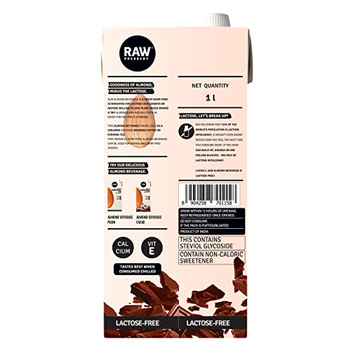 Image of RAW Pressary Almond Bevarage Cacao | Chocolate Flavoured Almond Drink | Lactose Free | Vegan Drink | 1L