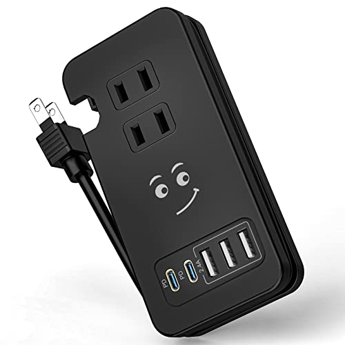 素直な虹 電源タップ USBコンセント 【2つUSB-C PD 急速充電ポート・３個USB充電ポート・3つACコンセント・PSE認証済】 電源ケーブル30cm PD3.0 対応 ACアダプター ​iPhone/Xperia/Samsung Galaxy/Android、タブレット、スマホ等のUSB機器対応