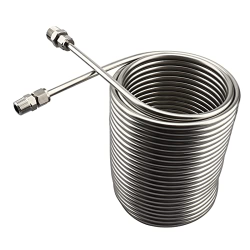 HMWOKPOT Cooling Coil Pipe, Stainless Steel Immersion Wort Chiller 1/2