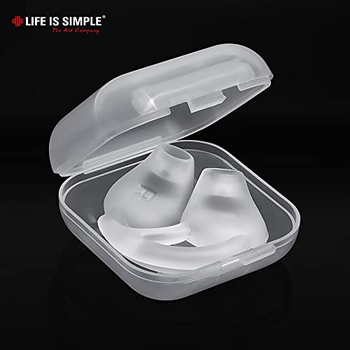 LIFE IS SIMPLE EARFLY - Ohreinsatz für Schallschlauch - Sicherer Halt und höchste Qualität - leicht zu reinigen - (Größe: M - ein Paar) - transparent