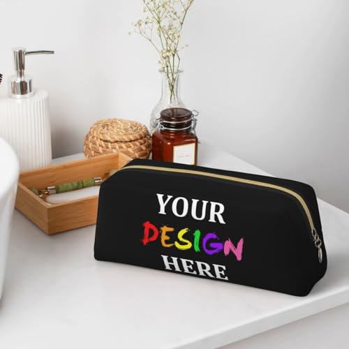Image of Custom Letter Pencil Case for Kids with Name Photo Image, Personalized Pencil Box for Women Men, Pen Pouch Organizer School Supplies for Teen Students