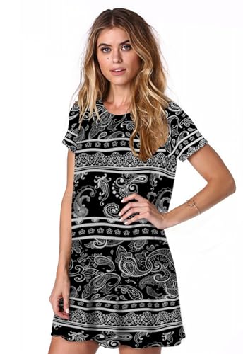 Image of Alaster Women's Casual Summer T Shirt Dress Loose Short Sleeve Tunic Dress with Pocket for Women