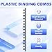 TOTiyea 100 Pack Plastic Comb Binding Spines,3/8 Inch Diameter,60 Sheet Capacity,Letter Size (8.5x11 Inches) Black Binding Combs