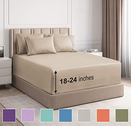 Extra Deep Pocket Sheets - 6 Piece Sheet Set - Queen Sheets Deep