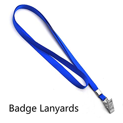 Beebel BB20191152 Blue Lanyards 100 Pack Nylon Flat Badge Lanyard Bulldog Clip thumb #3