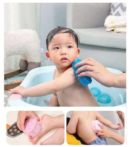 Image of Back Scrubber Shower Bath Brush Long Handle for Shower,Back Scrubber for Shower with Loofah & Exfoliating Mitt,Shower Brush for Bath Dry Brush,Body Brush for Unisex(Oval srubber,1,count)