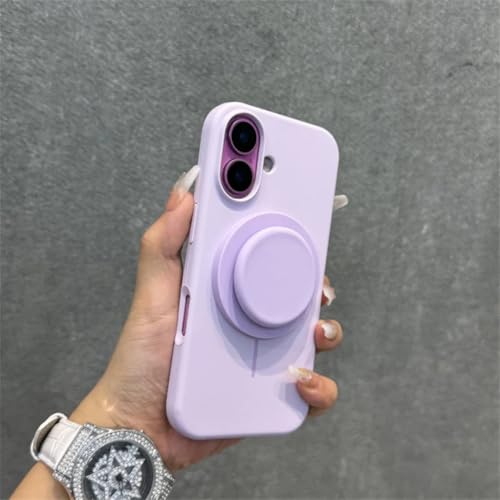 Coque violette antichoc compatible iPhone 14 avec support magnétique intégré