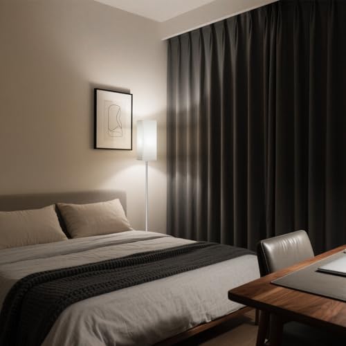 Image of 64.6 inch Floor Lamp, Pole with Foot Switch, Modern Standing Lamp Lamp, Minimalist Freestanding Lamp (Bulb Not Included), for Living Room, Bedroom Office ETL Listed, Silver and White SCW07LD05