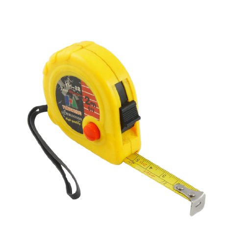 Aexit Yellow 2M Tools & Home Improvement 6Ft Flexible Steel Ruler Tape Dual Scale Metric Tape Measures Measuring Tools