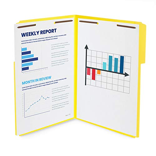 Blue Summit Supplies Legal File Folders With Fasteners, Legal Size, Colored Folders With Fasteners, 1/3 Cut Reinforced Tabs, Durable 2 Prongs, Designed To Organize Medical Or Law Files, 50 Pack #TOP2