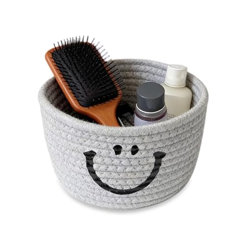 Aufbewahrungskorb Geflochten, Geschenkkorb Leer, Kleine Aufbewahrungsbox aus Baumwollseil, Körbe Aufbewahrung Badezimmer, Körbchen Aufbewahrung für Dekoratives Küche Aufbewahrungsbad, Schlafzimmer (1)