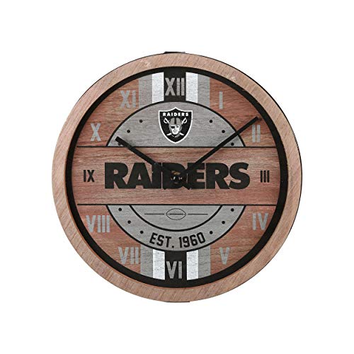 FOCO Oakland Raiders NFL Barrel Wall Clock