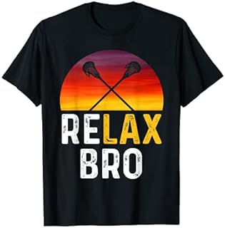 RELAX BRO! Vintage Surf Sun Design Lacrosse T-Shirt