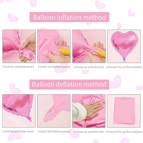 Image of Rozi Decoration 2nd Birthday Decoration Kit - 47 Pcs Pink Theme with Number 2 Balloon, Happy Birthday Banner & Cake Foil Balloon for Baby Boy & Girl Second Bday