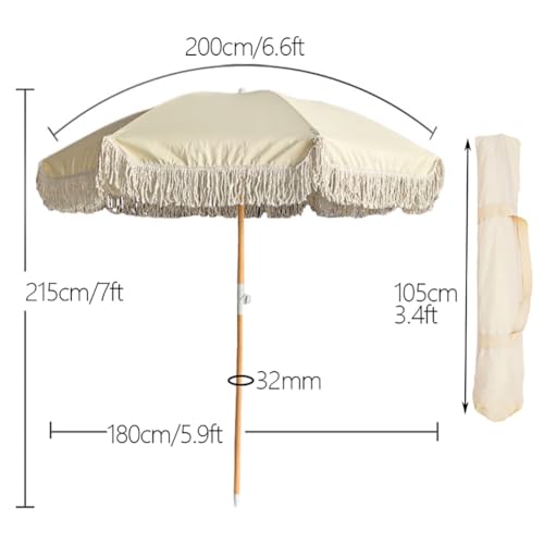 Sombrilla de jardín 2,1m con protección UV para balcón 7