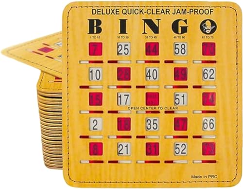 Opiniones y reviews de Bingo madera para comprar hoy. 34 MR CHIPS - Tarjetas de bingo de lujo con ventanas corredizas, a prueba de atascos, 10 unidades en estilo madera
