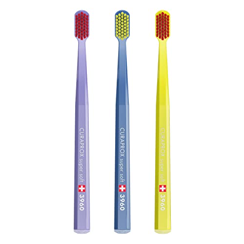 Curaprox, CS 3960 cepillo de dientes súper suave, colores surtidos (paquete de 3)