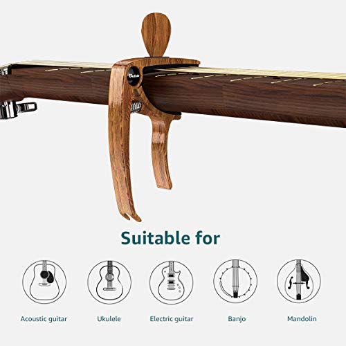 Capodastre de guitare acoustique et électrique en bois d’acajou avec extracteur de chevilles, support de médiator et 2… - Les Beatles, Paul McCartney, John Lennon, RIngo Starr, George Harrison Capodastre de guitare acoustique et électrique en bois d’acajou avec extracteur de chevilles, support de médiator et 2… – Image 5