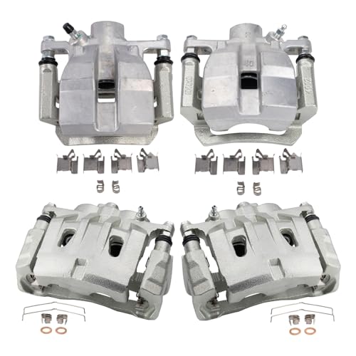 Image of TRQ Front and Rear Brake Caliper Set Caliper Brackets Compatible with 10-15 Lexus RX350 excluding Japan Built Models 2015 RX450h excluding Japan Built Models 14-19 Toyota Highlander 11-20 Sienna