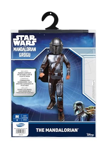 STAR WARS The Mandalorian Official Youth Halloween Costume - Premium Quality Padded Jumpsuit with...