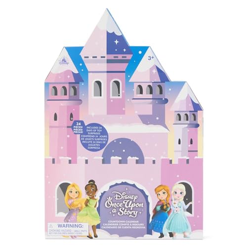 Disney Store Official Once Upon a Story 24-Day Countdown Calendar Micro Figure Set & Props - Christmas Advent Calendar 2025 - Characters from Frozen Beauty & the Beast Tangled & More