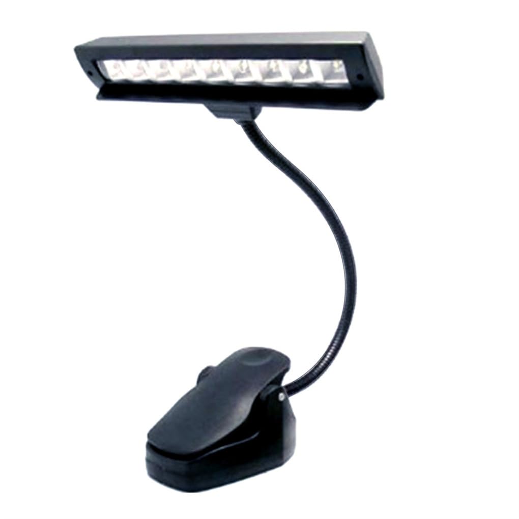 Lámpara de libro portátil con soporte de música LED con cuello Flexible iluminación de Camping para el hogar suministros de práctica de estudio
