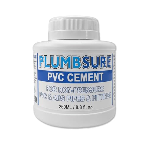 Plumbsure PVC Cement - Plumbers PVC Glue for Non-Pressure Pipes and Fittings