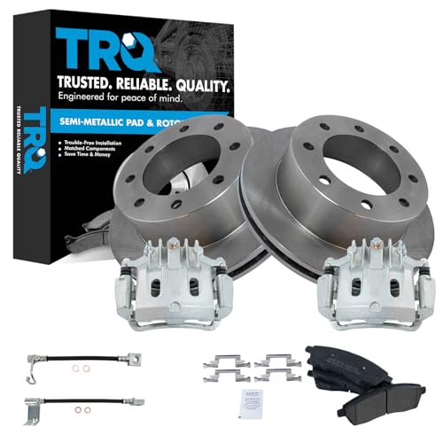 Image of TRQ Brake Pad & Rotor Kit Semi-Metallic Compatible with 2002-2004 Ford F-250 Super Duty F-350 Super Duty