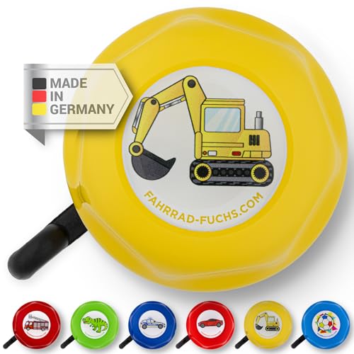 Fahrradklingel Kinder - Bagger Gelb - Fahrradklingel Kinder Jungen, Klingel...