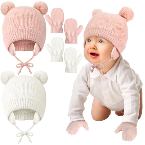 Suhine Winter Baby Toddler Hat Glove Set