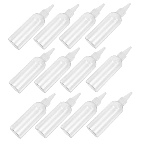 Healeved 100ml Squeeze Bottles Pointed Tip Hair Dye Bottles Pe Plastic Easy to Clean Leakproof Random